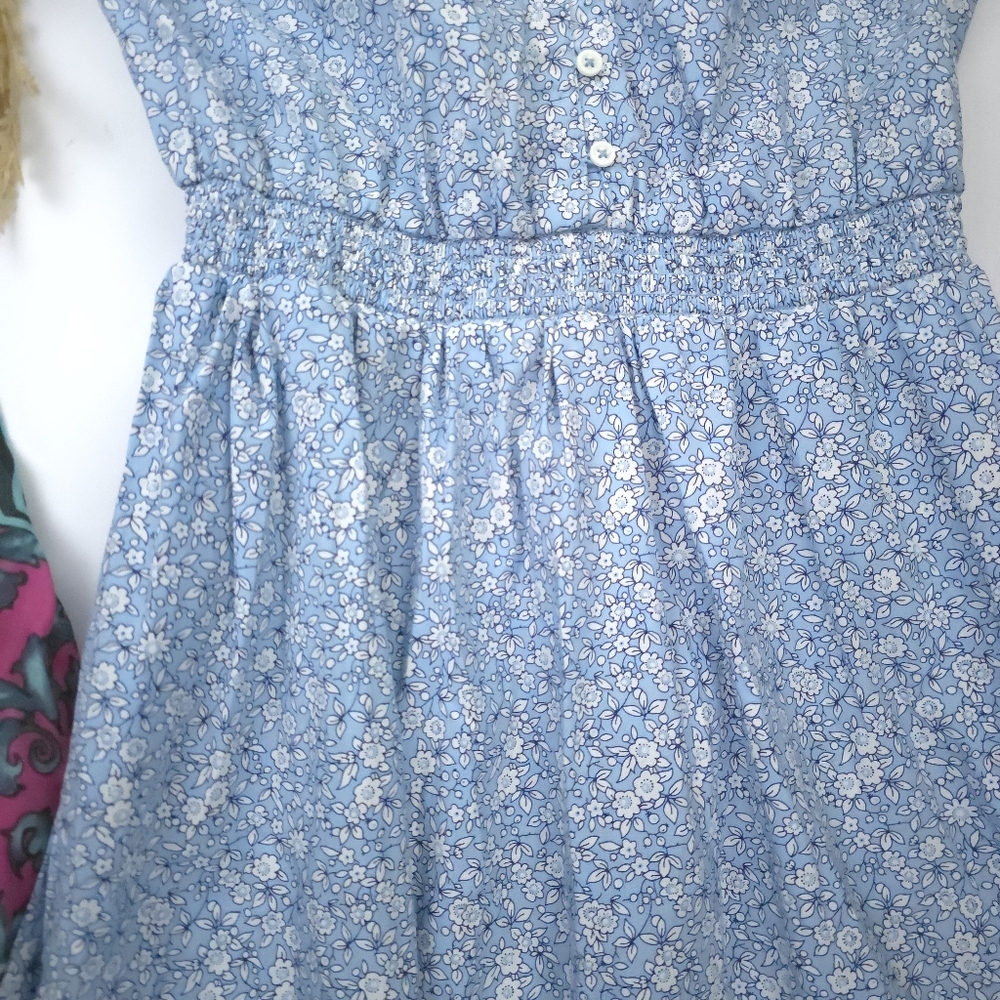 J. Crew Blue Floral Women's Maxi Dress Sz 6 - Picture 7 of 8